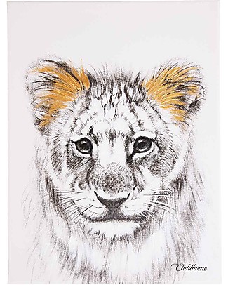 Childhome Quadro ad Olio Leone con Dettagli Dorati - 30x40 cm Posters