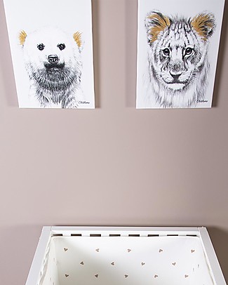 Childhome Quadro ad Olio Leone con Dettagli Dorati - 30x40 cm Posters