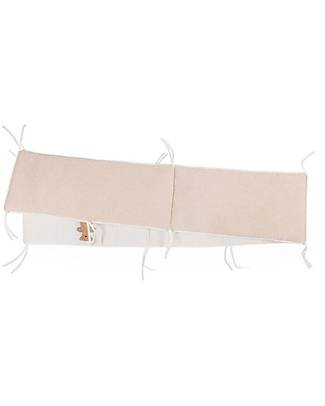 Childhome Rivestimento Culla - 340 x 35 x 2 cm Jersey Melange Beige/Mussola Teddy Materassi