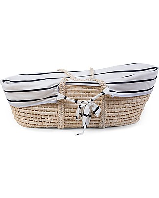 Childhome Rivestimento per Cesta Portabèbè Moses, 100% cotone - Righe Blu Culle e Ceste