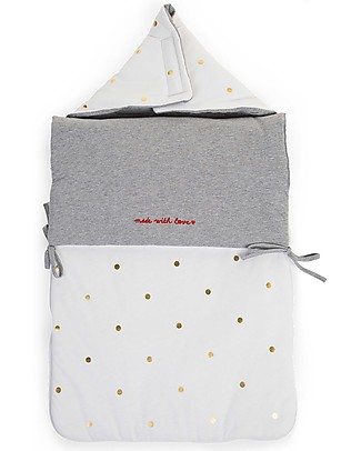 Childhome Scaldagambe Angelo a Pois Dorati in Jersey - 80x40 cm Sacchi Passeggino