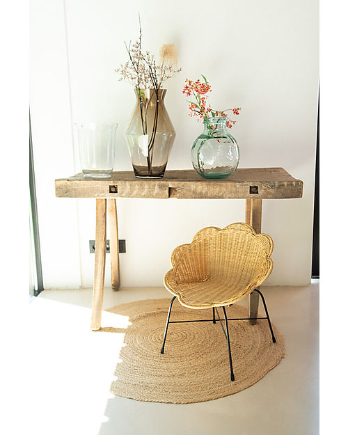 Childhome Sedia a Forma di Fiore - Rattan - Design Vintage Sedie