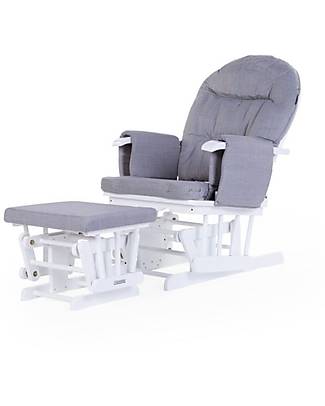Childhome Sedia Glinding con Poggiapiedi - Legno di Faggio - con Rivestimento Grigio Poltrone