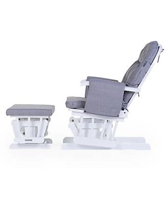 Childhome Sedia Glinding con Poggiapiedi - Legno di Faggio - con Rivestimento Grigio Poltrone