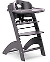 Childhome Seggiolone Evolutivo in Legno Lambda 2, Antracite - Diventa sedia normale, fino  a 85Kg! Seggioloni Pappa
