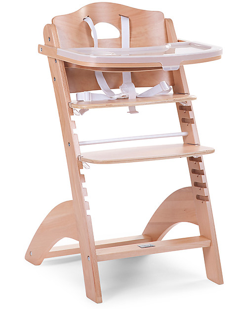Childhome Seggiolone Evolutivo in Legno Lambda 2, Naturale - Diventa sedia normale, fino  a 85Kg! Seggioloni Pappa