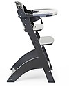 Childhome Seggiolone Evolutivo in Legno Lambda 3, Antracite - Diventa sedia normale, fino  a 85Kg! Seggioloni Pappa