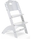 Childhome Seggiolone Evolutivo in Legno Lambda 3, Bianco - Diventa sedia normale, fino  a 85Kg! Seggioloni Pappa