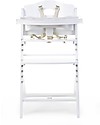 Childhome Seggiolone Evolutivo in Legno Lambda 3, Bianco - Diventa sedia normale, fino  a 85Kg! Seggioloni Pappa
