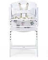 Childhome Seggiolone Evolutivo in Legno Lambda 3, Bianco - Diventa sedia normale, fino  a 85Kg! Seggioloni Pappa