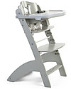 Childhome Seggiolone Evolutivo in Legno Lambda 3, Grigio Pietra - Diventa sedia normale, fino  a 85Kg! Seggioloni Pappa