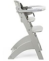 Childhome Seggiolone Evolutivo in Legno Lambda 3, Grigio Pietra - Diventa sedia normale, fino  a 85Kg! Seggioloni Pappa