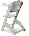 Childhome Seggiolone Evolutivo in Legno Lambda 3, Grigio Pietra - Diventa sedia normale, fino  a 85Kg! Seggioloni Pappa