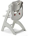 Childhome Seggiolone Evolutivo in Legno Lambda 3, Grigio Pietra - Diventa sedia normale, fino  a 85Kg! Seggioloni Pappa