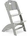 Childhome Seggiolone Evolutivo in Legno Lambda 3, Grigio Pietra - Diventa sedia normale, fino  a 85Kg! Seggioloni Pappa