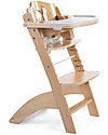 Childhome Seggiolone Evolutivo in Legno Lambda 3, Naturale - Diventa sedia normale, fino  a 85Kg! Seggioloni Pappa