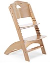 Childhome Seggiolone Evolutivo in Legno Lambda 3, Naturale - Diventa sedia normale, fino  a 85Kg! Seggioloni Pappa