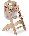 Childhome Seggiolone Evolutivo in Legno Lambda 3, Naturale - Diventa sedia normale, fino  a 85Kg! Seggioloni Pappa