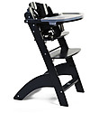 Childhome Seggiolone Evolutivo in Legno Lambda 3, Nero - Diventa sedia normale, fino  a 85Kg! Seggioloni Pappa