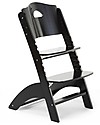 Childhome Seggiolone Evolutivo in Legno Lambda 3, Nero - Diventa sedia normale, fino  a 85Kg! Seggioloni Pappa