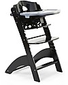 Childhome Seggiolone Evolutivo in Legno Lambda 3, Nero - Diventa sedia normale, fino  a 85Kg! Seggioloni Pappa
