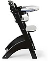 Childhome Seggiolone Evolutivo in Legno Lambda 3, Nero - Diventa sedia normale, fino  a 85Kg! Seggioloni Pappa