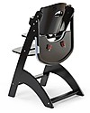 Childhome Seggiolone Evolutivo in Legno Lambda 3, Nero - Diventa sedia normale, fino  a 85Kg! Seggioloni Pappa