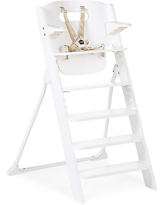 Childhome Seggiolone Evolutivo Kitgrow 4in1, Bianco - 77x50x100 cm - Perfetto per l'isola da cucina! Seggioloni
