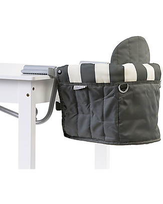 Childhome Seggiolone Portatile da Tavolo - Righe Grigie/Bianche Seggiolini Da Viaggio