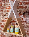 Childhome Set Cameretta - Lettino Tipi in Faggio 140x70 cm + Coprimaterasso e Mensola + Materasso e Doghe Incluse! Letti Montessoriani