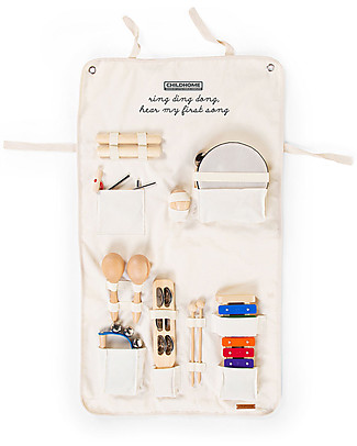Childhome Set da 8 Strumenti Musicali + Contenitore - 80x60x5 cm Contenitori Porta Giochi