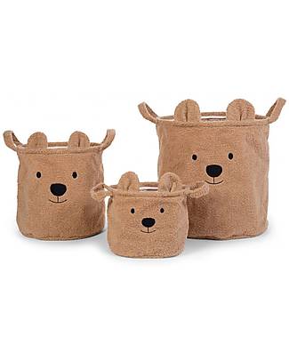 Childhome Cesto Portaoggetti Teddy Beige - 40x40x40 cm - Ultra-morbido!  unisex (bambini)