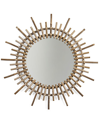 Childhome Specchio in Rattan Naturale - 60 x 5 x 60 cm Decorazioni