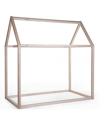 Childhome Struttura Letto Casetta Natural, Legno di Faggio Massello - 140x70 cm Letti Singoli