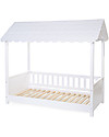 Childhome Struttura Letto con Tetto + 2 Sponde - Legno Bianco - 70x140 cm Lettini con Sbarre