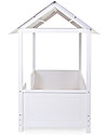 Childhome Struttura Letto con Tetto + 2 Sponde - Legno Bianco - 70x140 cm Lettini con Sbarre