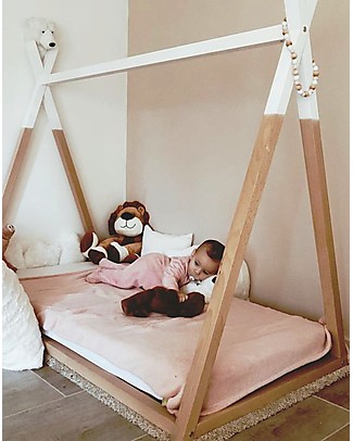 Childhome Struttura Letto Tipi, Legno di Faggio Massello - 140x70 cm Letti Montessori