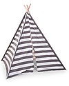 Childhome Tenda Gioco Tipi in Tela, Righe bianche e grigie - Con borsa in tela per il trasporto! Tende Gioco