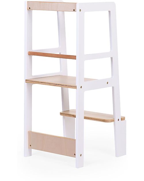Childhome Torre di Apprendimento - Bianco Naturale - 90x40x41 cm Torri Montessoriane_