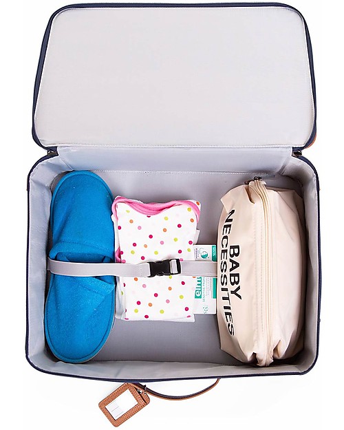 Childhome Valigia Bimbi Mini Traveller - Blu/Bianco - 40 x 30 x 15 cm Borse da Viaggio