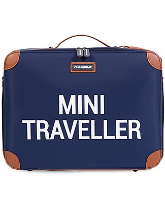 Childhome Valigia Bimbi Mini Traveller - Blu/Bianco - 40 x 30 x 15 cm Valigette