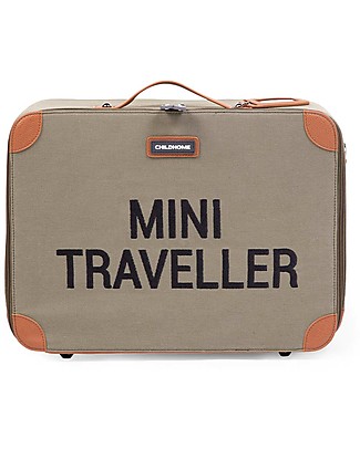 Childhome Valigia Bimbi Mini Traveller - Kaki - 40 x 30 x 15 cm Valigette