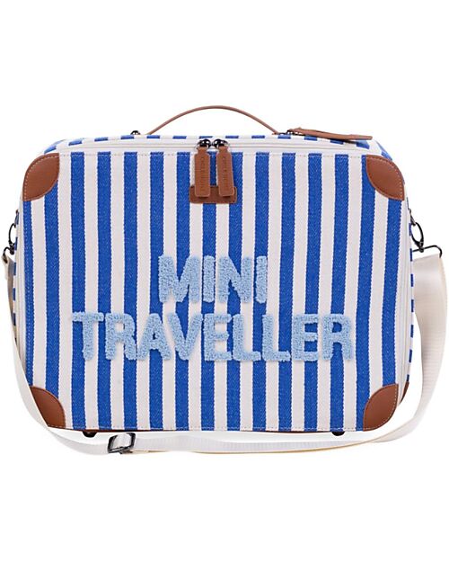 Childhome Valigia Bimbi Mini Traveller - Righe - Blu Elettrico/Azzurro - 40 x 30 x 15cm Borse da Viaggio