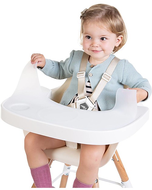 Childhome Vassoio Pappa per Seggiolone Evolutivo Evolu2 e ONE.80 - Silicone ed ABS - Bianco Accessori per Seggioloni