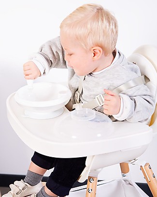 Childhome Vassoio Pappa per Seggiolone Evolutivo Evolu2 e ONE.80 - Silicone ed ABS - Bianco Seggioloni