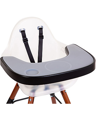 Childhome Vassoio Pappa per Seggiolone Evolutivo Evolu2 e ONE.80 - Silicone ed ABS - Nero Seggioloni