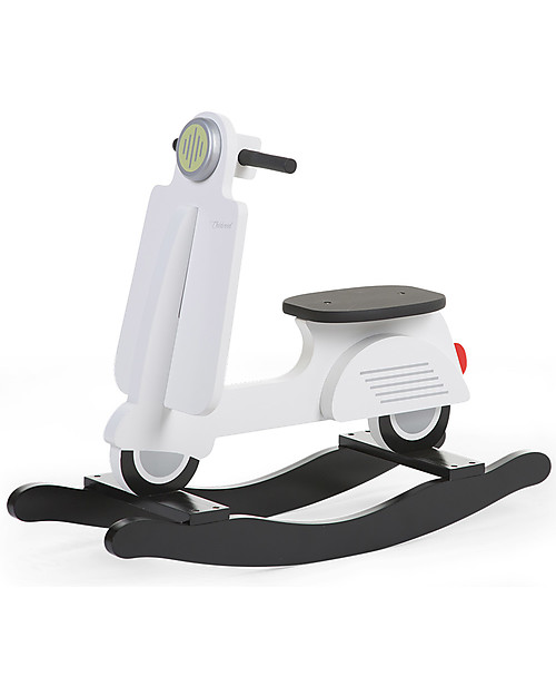 Childhome Vespa Scooter a Dondolo Black & White - Dai 12 Mesi Cavalcabili