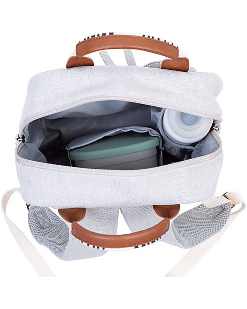 Childhome Zainetto Mini Club Signature - Panna - 23x10x31 cm Zaini Asilo