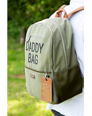 Childhome Zaino Daddy Bag - 36 x 20 x 48 cm - Kaki - Include Materassino per il Cambio! Zaini Fasciatoio