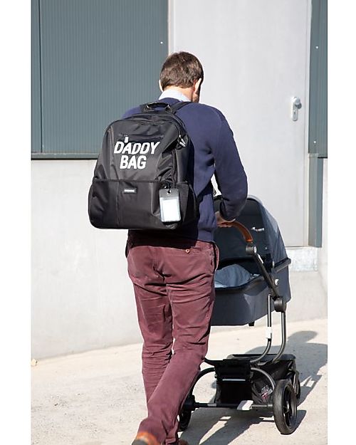 Childhome Zaino Daddy Bag - 36 x 20 x48 cm - Nero - Include Materassino per il Cambio! Zaini Fasciatoio